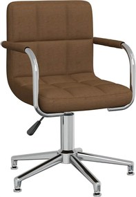 334732 vidaXL Въртящ се офис стол, кафяв, текстил
