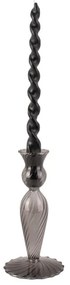 Свещник от сиво стъкло, височина 17 cm Swirl - PT LIVING