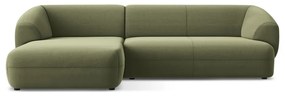 Зелен кадифен ъглов диван (ляв ъгъл) Moana – Makamii