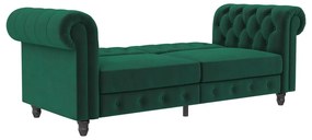 Тъмнозелен кадифен разтегателен диван 236 cm Felix – Støraa