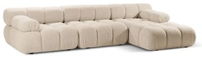 Бежов модулен ъглов диван от букле (десен ъгъл) Bellis – Micadoni Home