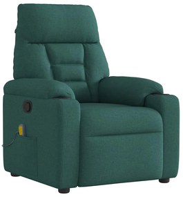 4015558 vidaXL Масажен наклоняем стол, тъмнозелен, текстил