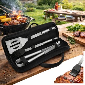 Малък комплект инструменти за грил от неръждаема стомана - 3 бр.