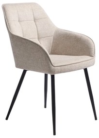 Бежов тапициран трапезен стол с подлакътници Nolan – Unique Furniture