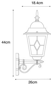 Винтидж външна стенна лампа антично злато - Antigua Up