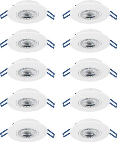 Eglo 300187 - Комплект от 10 вградени LED осветителни тела GEDREZ LED/4,9W/230V, Ø 9 см, бели