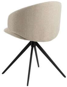 НЭЛЯ Бежово (тъкан Басэл 24)/черни крака - МОДЕРЕН ТАПИЦИРАН ВЪРТЯЩ СЕ СТОЛ ПЛЕТЕНИЦА ЗА ДНЕВНА/ТРАПЕЗАРИЯ/ОФИС