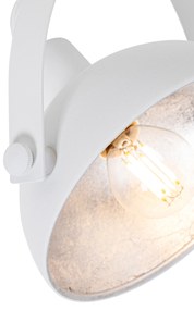 Индустриален плафон бял със сребро 2-светлина регулируем - Magnax