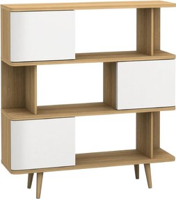Бял шкаф за книги в дъб 120x130 cm Alana - Støraa