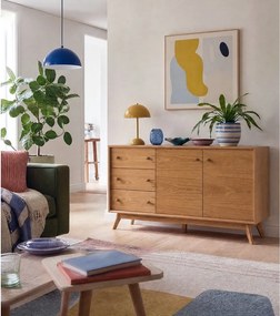 Нисък скрин от декор от дъб естествен 149x75 cm Kensal – Woodman