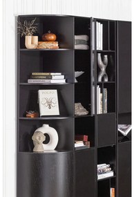 Черна модулна библиотека от масивен бор 120x210 cm Finca – WOOOD