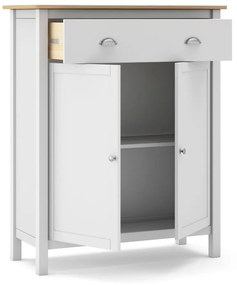 Висок скрин от бял/натурален бор 90x110 cm Misti - Marckeric