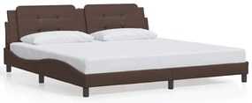 3208207 vidaXL Рамка за легло без матрак Zadar, кафява, 200x200 см, изкуствена кожа
