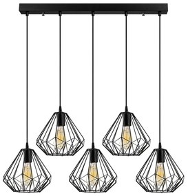 Черно висящо осветително тяло с метален абажур Diamond – Opviq lights