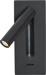 Комплект от 2 модерни стенни лампи черни с LED - Plaza