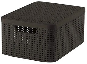 Тъмнокафява пластмасова кутия за съхранение с капак 29x39x19 cm Style – Curver
