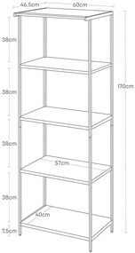 Стоманен стелаж в матово бял цвят 60x170x46,5 cm Tower – YAMAZAKI