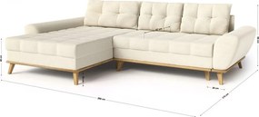 Кремав разтегателен ъглов диван (ляв ъгъл) Balitco – Ropez