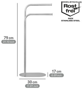 Стойка за кърпи от неръждаема стомана в матово сребрист цвят Levante – Wenko