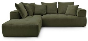 Зелен шенилов ъглов диван (ляв ъгъл/L форма) Whesley – Bobochic Paris