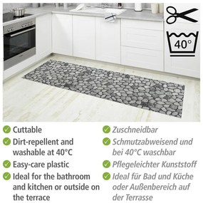 Сива пластмасова постелка за баня 65x200 cm Sassi - Wenko