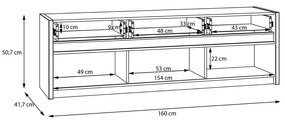 ТВ ШКАФ СКУЕЪР С LED-ОСВЕТЛЕНИЕ 160/41,5/50,7 СМ HOM'IN 67553030186