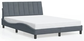 3207838 vidaXL Рамка за легло без матрак Hanko, тъмносива, 120x200 см, кадифе