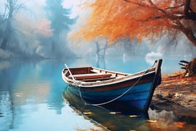 Картина на платно – Лодка на изоставено езеро