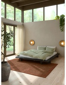 Черно двойно легло от борова дървесина с решетка 180x200 cm Japan - Karup Design