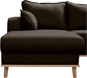 Черен ъглов диван (ляв ъгъл) Beata - Ropez