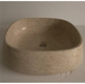 Мивка за баня ICL 4412GL, монтаж върху плот, камък, пясъчен, 44x44x12см