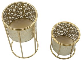 Комплект от 2 стойки за саксии в златисто, височина 40 cm Golvy - Mauro Ferretti