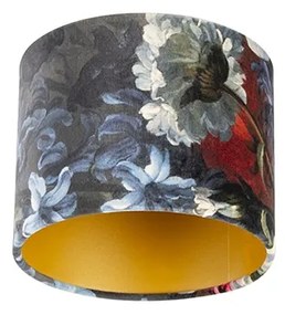 Кадифена абажура с флорален дизайн 18/18/14 Златен интериор