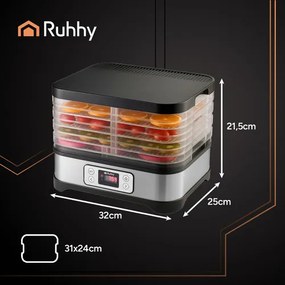 Електрическа сушилня за гъби и плодове с LCD дисплей - 400 W