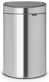 Кош за боклук Brabantia Touch Bin New 650532, 40 л, Безшумно и плавно затваряне, Плосък гръб, Инокс/мат