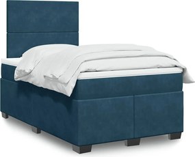 3290856 vidaXL Боксспринг легло с матрак, синьо, 120x190 см, кадифе