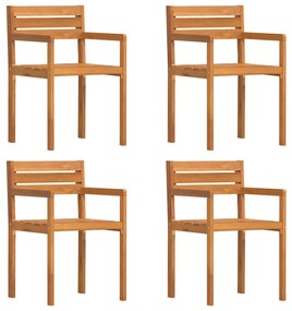 4108139 vidaXL Градински столове, 4 бр., 50x53x80 см, масивна акация