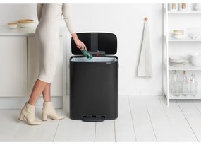 Кош за боклук Brabantia Bo Pedal 1003185, 60 л, Леко затваряне, Противоплъзгаща основа, Черен