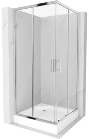 Mexen Rio квадратна душ кабина 90 x 90 см, прозрачна, хром + душ форма Rio, бяла - 860-090-090-01-00-4510