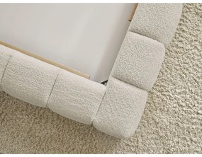 Бежово двойно тапицирано легло с място за съхранение с включена подматрачна рамка 160x200 cm Mont Blanc – Bobochic Paris