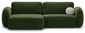 Зелен кадифен сгъваем/с място за съхранение ъглов диван Tonale – Cosmopolitan Design