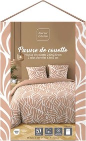 Сиво-розово двойно /удължено 3 части памучно спално бельо 240x220 cm Morgane – douceur d'intérieur