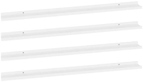 326664 vidaXL Стенни рафтове, 4 бр, бели, 115x9x3 см