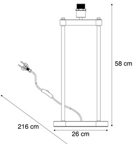 Модерна настолна лампа черна - Thijmen