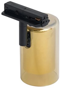 Модерен прожектор златен с кехлибарено стъкло за релсова осветителна система 1-фазна - Iconic Lloyd