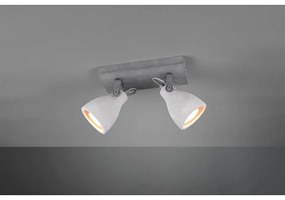 Сива стенна лампа за 2 крушки, дължина 23 cm Trio Concrete