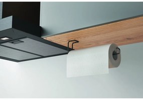 Черен стенен държач за кухненски кърпи - Metaltex