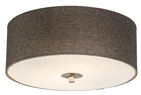 Ръстикална таванна лампа таупе 30 см - Drum Jute