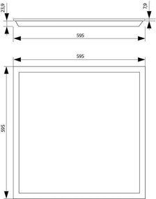 LED панел HELLI, бял, 40W, 3000-6400K