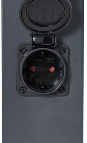 Външна лампа тъмно сива с опалово стъкло 80 см IP44 с контакт и сензор за движение - Malios